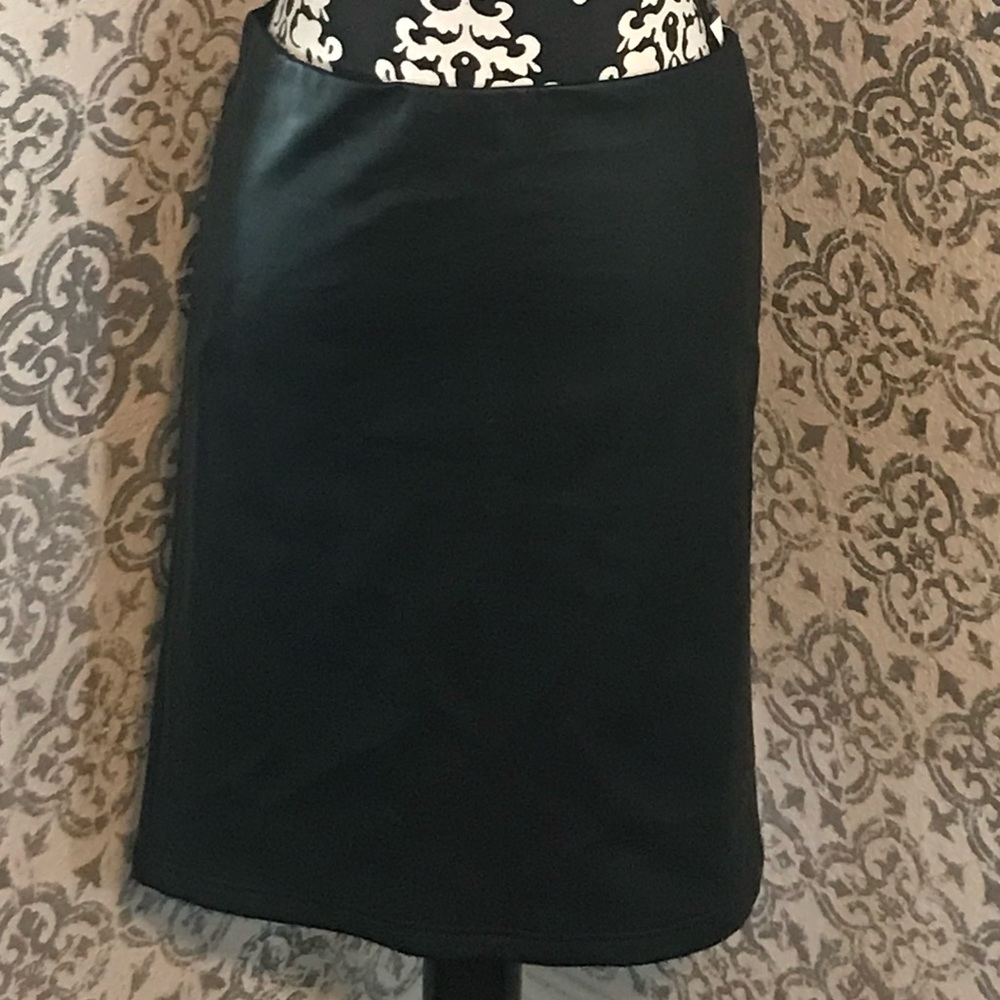 Loft Black Leather Mini Skirt